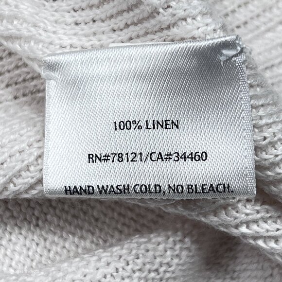 Eileen Fisher Linen Ribbed Knit Shawl V-Neck Pullover Sweater Vest Size S - Picture 9 of 10